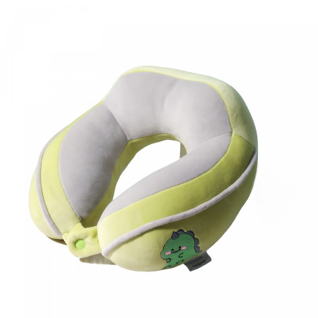 Perna de Calatorie,  Pentru Gat si Cap, Umplutura din Bumbac, 28x28x10 cm, cu Model Brodat Crocodil Verde