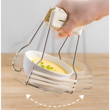 Clema pentru Boluri, Cyrax, Anti-Alunecare, din Silicon, de Uz Casnic, Rezistent la Temperaturi Inalte, 17.6x11.5x5.15cm, Gri