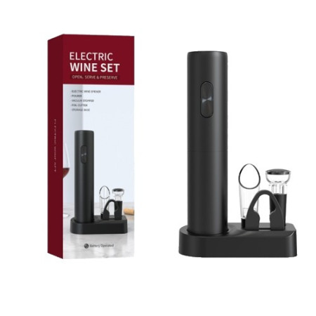 Set Tirbuson Electric din 5 piese, Cyrax, Deschizator Electric, cu Baterii, Multifunctional, 23x14cm, Negru