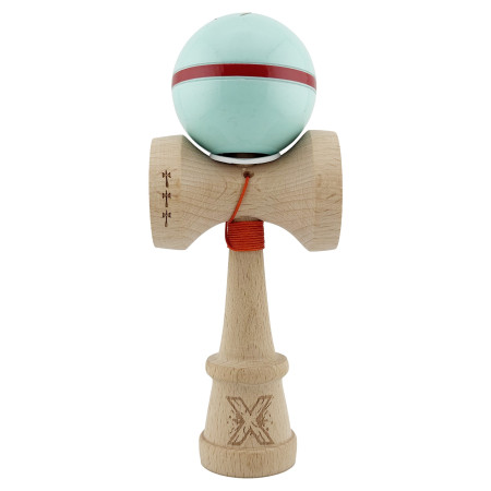 Kendama X Originala Silken, Profesionala, Cyrax, Cupe Mari KING SIZE V3, Super Sticky, Gaura in Baza, Rulment Metalic, din lemn 18 cm, Ata 55 cm, Verde Mint
