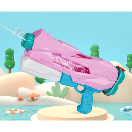 Pistol cu Apa pentru Copii, Rezervor, Pentru Piscina/Plaja, Cyrax, 6ani+,  5 duze, Quick Fill, Roz, 800ML