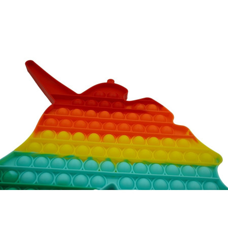 Cyrax Jucarie antistres din silicon Pop it now, forma Unicorn, multicolor, urias
