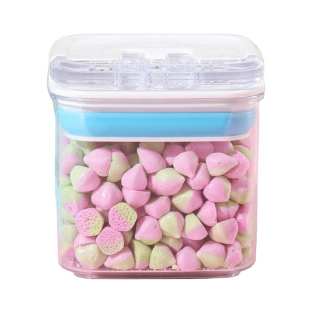 Cutie de Depozitare Alimente, Cyrax, Cutie de tip Container pentru Bucatarie, Cutie pentru Condimente, din PET ABS Silicon, 10 x 10 x 10.5 cm, 250 g, 0.5L Transparenta