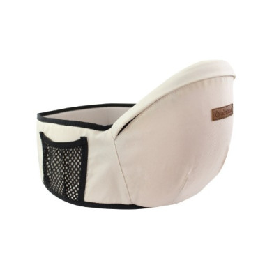 Cyrax Port-Bebe Ergonomic Ajustabil cu Scaun, 3 Pozitii, Bumbac Respirabil, pentru Copii 0-3 Ani, 20 kg Maxim, 25 x 22 x 18 cm, Bej