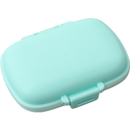 Organizator medicamente, Plastic, 8 compartimente, 0.1 L, Albastru,  11 x 7 cm