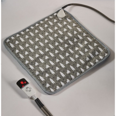 Patura electrica pentru animale de companie, perna pentru caini, 45 x 45 cm, 25W,  2 trepte de reglaj perna pentru pisici, anti-alunecare, Gri