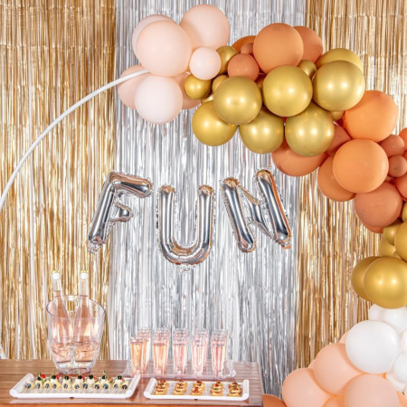 Balon Folie Metalizata Litera U, Cyrax, 80 cm, Umflati cu Heliu sau Aer, Ambalaj Individual, Pai inclus, Argintiu