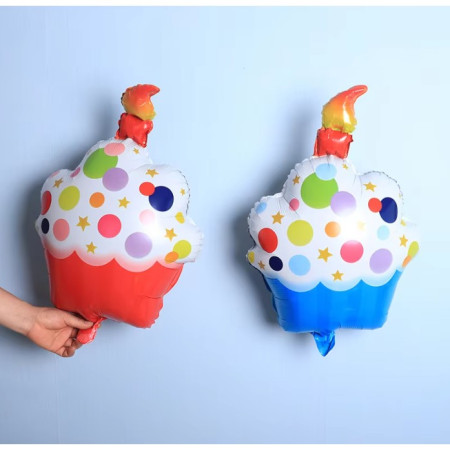 Balon din Folie Metalizata, Cyrax, Figurine Dulciuri, Model 1, Tematica Prajitura Aniversara, 68x44 cm, Ambalaj Individual, Pai Inclus, Umflare cu Aer sau Heliu, Multicolor