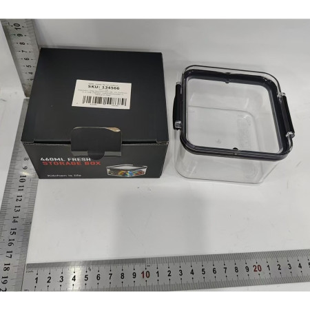 Recipient din Plastic, Cyrax, pentru Alimente/Obiecte, Inchidere Ermetica, 10.2 x 6.6 cm, 460 ml, Transparent