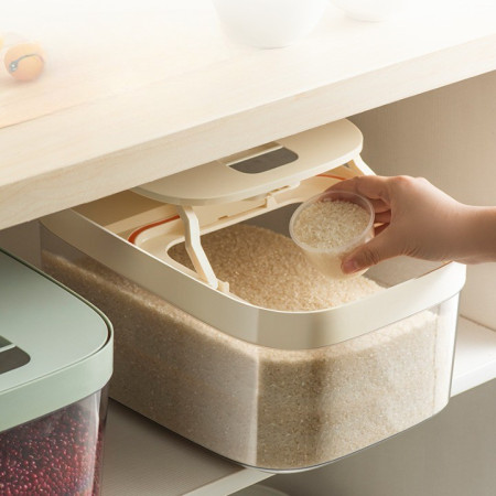 Cutie de Depozitare Cyrax, de Uz Casnic, Rezistentă la Insecte și la Umiditate, Rezervor Sigilat pentru Depozitare Alimentară, Capacitate 6 kg, 37 x 26 x 14.5cm, Verde