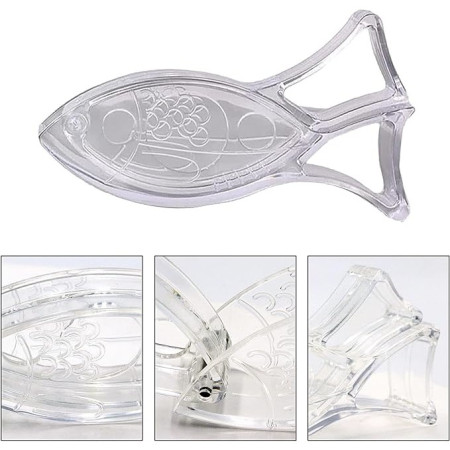 Storcator de Citrice Manual, Cyrax, Rezistente, Usor de Folosit si Depozitat, Durabil, Calitativ, 12x5.2 cm, Model Peste, Transparent