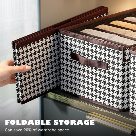 Cutie De Depozitare,  Pentru Haine, Lenjerie, Sosete Si Sutiene, Material Textil, 9 Compartimente, 44x30x20 cm, Culoare Alb-Negru