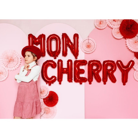 Balon Folie Metalizata Litera E, Cyrax, 40 cm, Umflati cu Heliu sau Aer, Ambalaj Individual, Pai inclus, Rosu