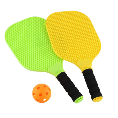 Set Joc de Ping-Pong, Cyrax, 2 Palete, 1 Minge, + 6 Ani, 37.5 x 18 x 3 cm, Galben/Verde