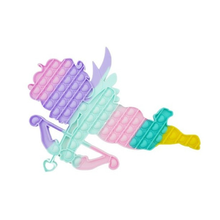 Jucarie antistres din silicon, Cyrax, Pop It Now and Flip It, Cupidon, Multicolor, V1