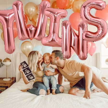 Balon Folie Metalizata Litera I, Cyrax, 80 cm, Umflati cu Heliu sau Aer, Ambalaj Individual, Pai inclus, Rose Gold