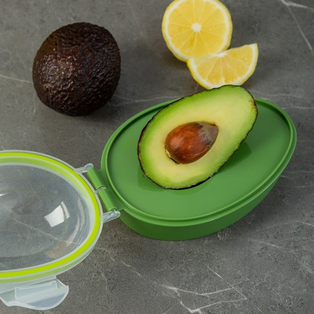 Recipient de Depozitare Avocado, Cyrax, Etans, pentru Frigider, din Plastic, Mentinere Proaspata, 15.3x11x8 cm, Verde