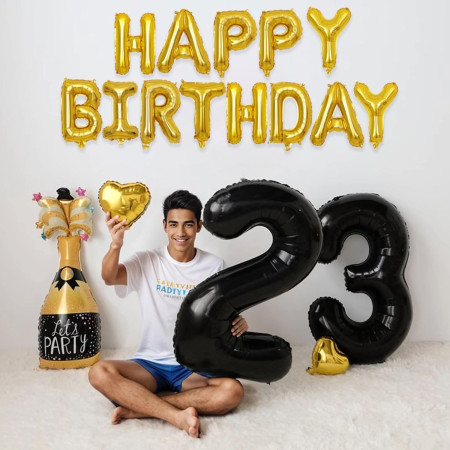 Balon Folie Metalizata Litera T, Cyrax, 80 cm, Umflati cu Heliu sau Aer, Ambalaj Individual, Pai inclus, Auriu