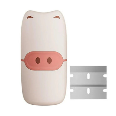 Mini Racleta de Curatare,  pentru Etichete, Adezivi, din ABS+ Metal, 2 Lame Incluse, Roz