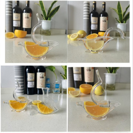 Storcator de Citrice Manual, Cyrax, Rezistente, Usor de Folosit si Depozitat, Durabil, Calitativ, 12x5cm, Model Pasare, Transparent