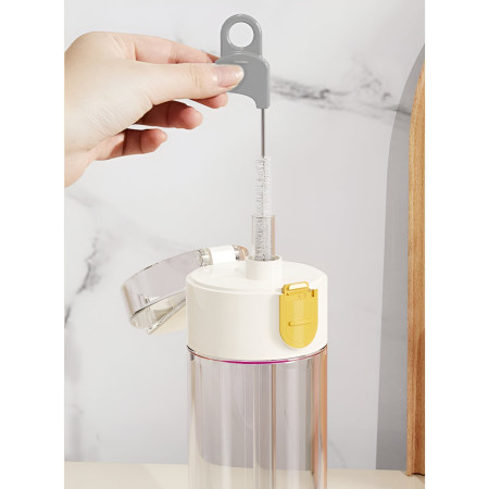 Perie de Curatat Pahare, Cani, Sticle, Cyrax, cu Maner Lung si Burete, Accesorii pentru Spalarea Paielor si Capacelor, usor de Agatat, 27.5x11.4x6cm, Alb