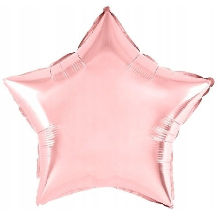 Balon din Folie Metalizata, Cyrax, Figurina Stea, Model Simplu, Tematica Aniversare, 40 cm, Ambalaj Individual, Pai Inclus, Umflare cu Aer sau Heliu, Rose
