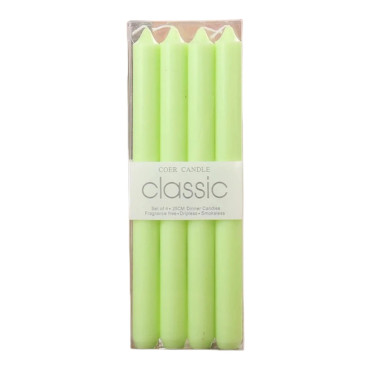 Set 4 Lumanari,  pentru Suport de Masa, Fara Miros si Fum, din Parafina, 2.2 x 25 cm, Verde