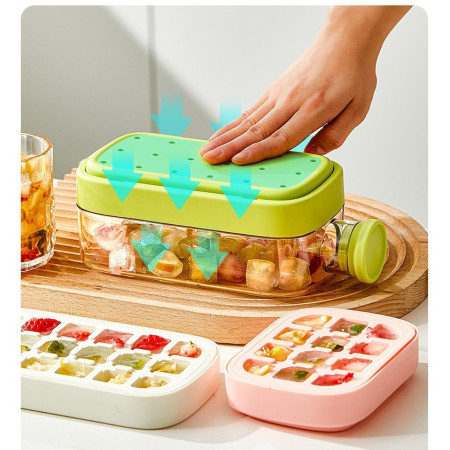 Forma de Gheata, Cyrax, 2in1, Tip Sticla cu Pai, 500 ml, 12 Cuburi, 16.3 x 10.8 x 8 cm, Alb