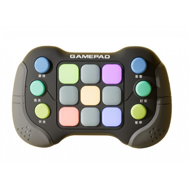 Jucarie Interactiva Cyrax, Tip Consola Pop It, 6 butoane functionale, 5 Moduri de Joc, 600 Niveluri, +3 ani, Gri/Negru