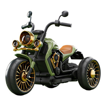 Motocicleta Electrica Cyrax, cu Acumulator,  Bluetooth, Sistem Anti-Rasturnare, Sistem de Lumini si Sunet, 1-8 Ani, 93 x 48 x 63 cm, Verde