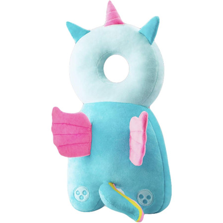 Perna tip Rucsac pentru Protectia Capului,  Tetiera tip Unicorn, pentru Bebelusi, 33x6x19 cm, 180 g, Albastru