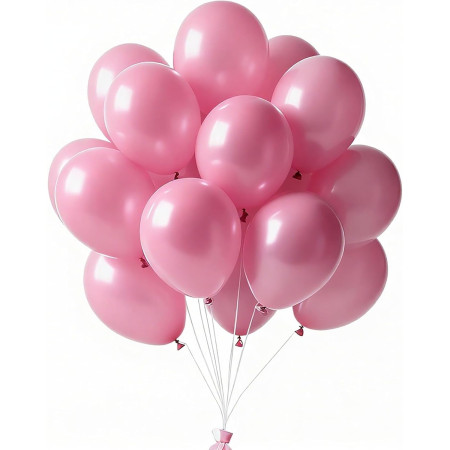 Set 12 Baloane, Cyrax, din Latex Standard, 25 cm, Roz Deschis
