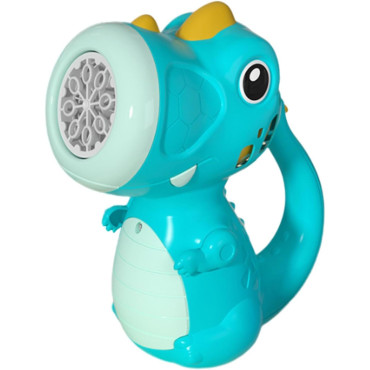 Jucarie Interactiva pentru Baloane de Sapun, Cyrax, Sunete si Lumini, Model Dinozaur, cu 8 Orificii, 17.1 x 10.4 x 21.5 cm, Albastru