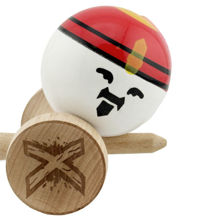 Kendama X Originala, Profesionala, Cyrax, Big Cups V2, Model Rege Super Sticky Legendary Cupe Mari, Rulment Metalic cu Ata 55 cm, Maner Maro