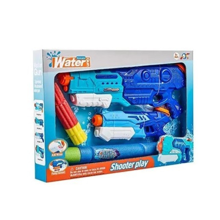 Set 2x Pistol cu Apa pentru Copii, Cyrax, 6ani+, Albastru, 1x 900 ML +  1x 300 ML