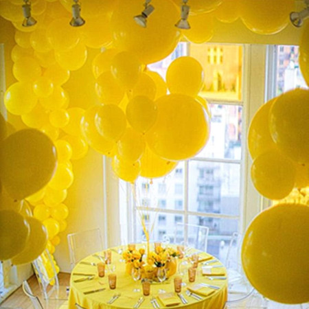 Set 12 Baloane, Cyrax, din Latex Standard, 13 cm, Galben