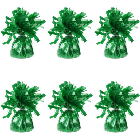 Greutate pentru Baloane cu Heliu, Cyrax, din Folie cu Franjuri, 170g, 13 x 5 x 3 cm, Verde