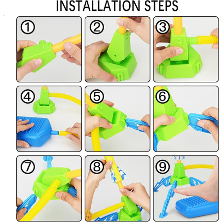 Jucarie pentru Copii, Cyrax, Lansator de Rachete cu Piciorul, un Singur Lansator, 3 Rachete cu Lumini, 40.5 cm Inaltime, Multicolor