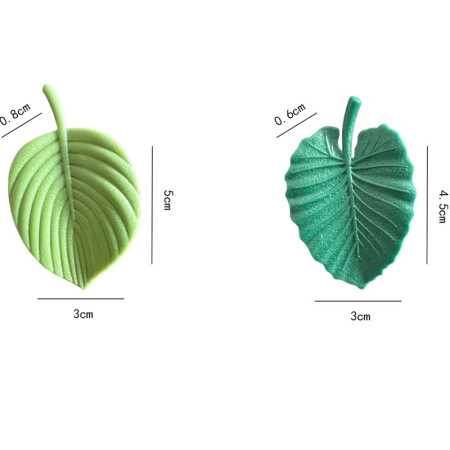 Set 4 Magneti de Frigider, Cyrax, Model Frunze, din ABS si Magnet, Verde
