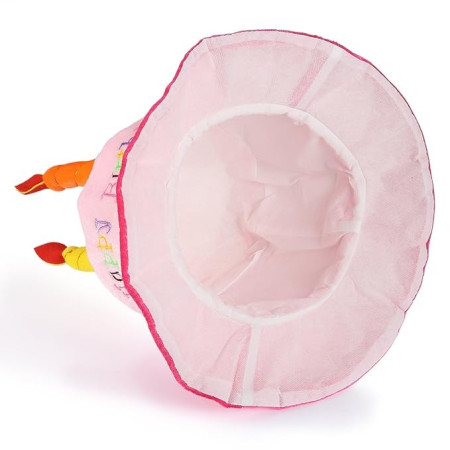 Palarie Happy Birthday, Cyrax, Accesoriu pentru Petrecere, Model Tort, Tematica Aniversare, 60x60x55 cm, Roz