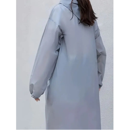Pelerina de Ploaie,  pentru Adulti 150-180 cm, din EVA, Impermeabila, Rezistenta la Vant, Inchidere cu Capse, 140 g, Gri