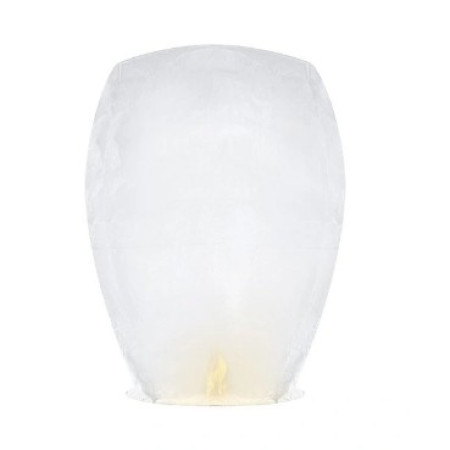 Set 3 Lampioane Zburatoare, Cyrax, Hartie Biodegradabila, 82 x 45 x 31 cm, Alb