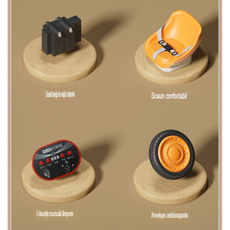 Excavator Electric, Cyrax, pe 4 Roti Antiderapante, cu Telecomanda, Brat Controlat Electric, cu Telecomanda, +2 Ani, Maro