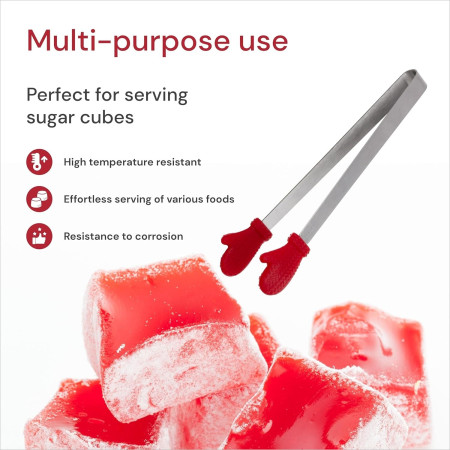 Cleste Creativ pentru Mancare, Cyrax, Model Manusi din Silicon, 14.5x3 cm, Rezistent la Temperaturi Inalte si Coroziune, Rosu