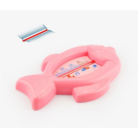 Termometru pentru Baie, Cyrax, Plutitor, Rezistent la apa, Multifunctional, Model Peste, 15.5x9.5x2 cm, Roz