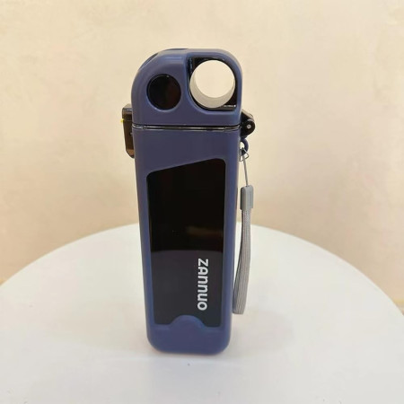 Sticla de Apa pentru Sport, Cyrax, 350 ml, cu Pai si Capac, 23x7x4.4 cm, Buton de Blocare, din PC, Albastru