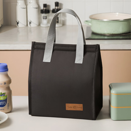 Geanta Termoizolanta Tip Bento Bag Cyrax, Camping Cooler, Aluminiu, 22.5x13x25,5 cm, 3.3 L, Negru