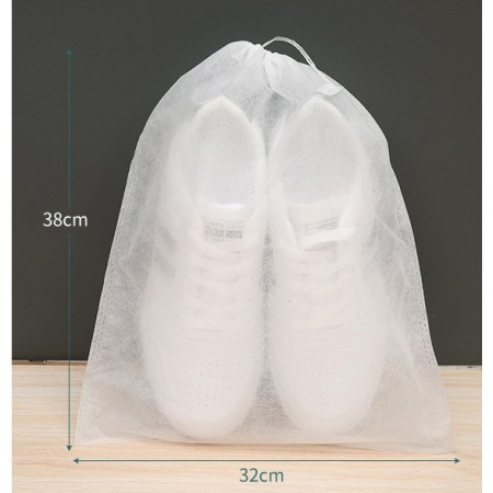 Set 50 de Saci de Depozitare Incaltaminte,  de Protectie, pentru Voiaj, Netesut, Rezistenti la Praf, Protectie Solara, Anti-Ingalbenire, 38x32 cm, Marime Medie, Transparent