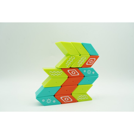 Cyrax Set inteligent de constructie cu piese magnetice, 26 piese, +3 ani, multicolor