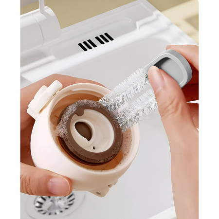 Perie de Curatat Pahare, Cani, Sticle, Cyrax, cu Maner Lung si Burete, Accesorii pentru Spalarea Paielor si Capacelor, usor de Agatat, 27.5x11.4x6cm, Alb